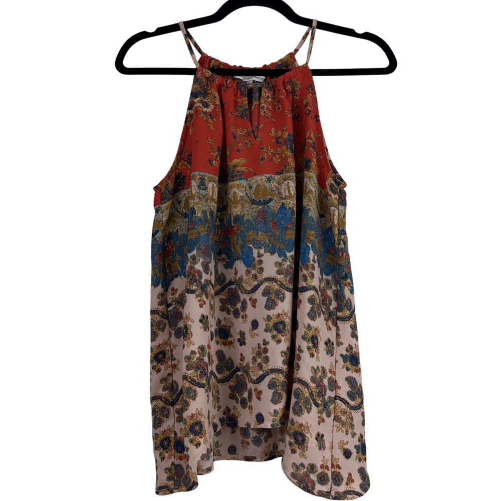 Collective Concepts Womens Floral Paisley Halter Top‎ Red Blue Small TS7989-31